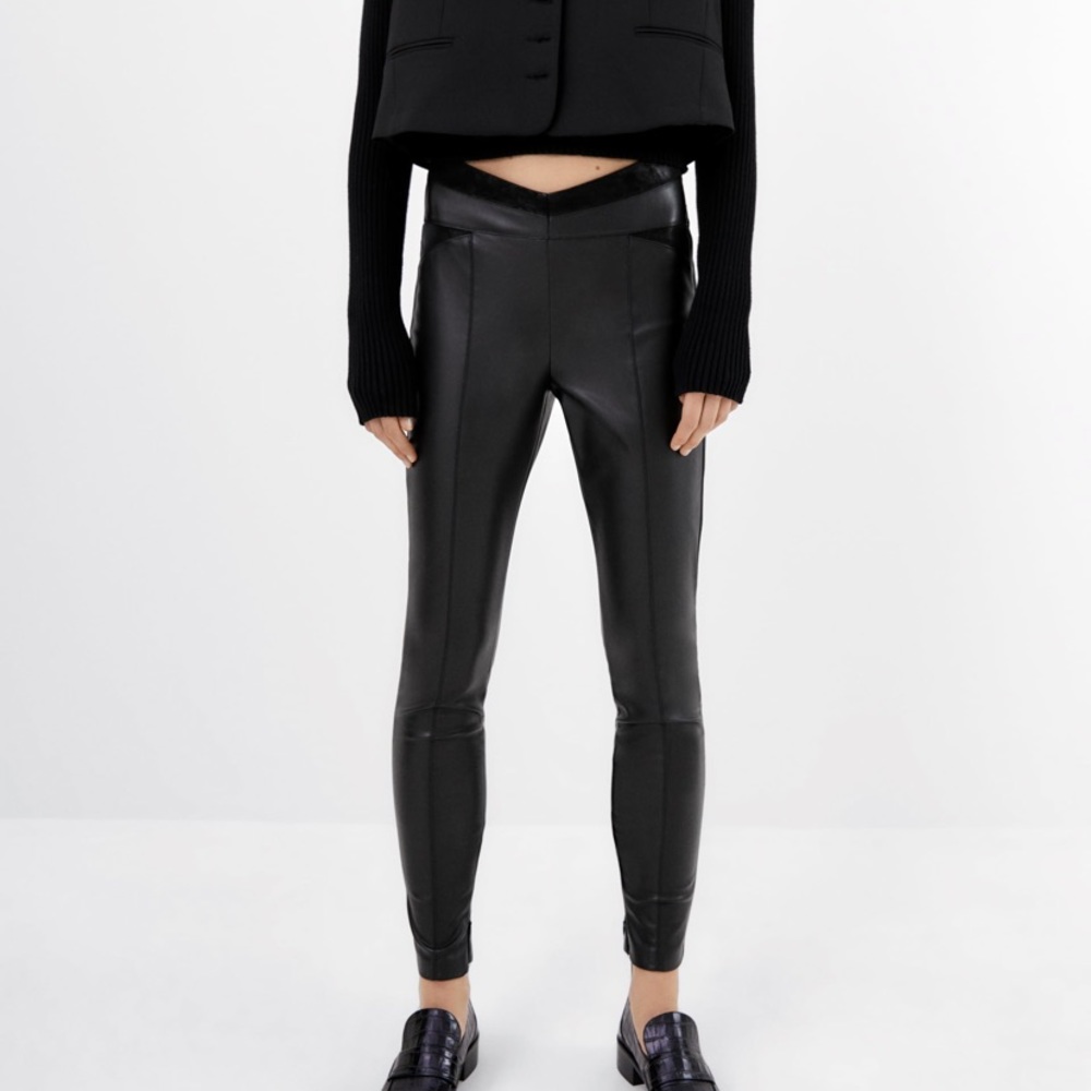 Zara 9815/255 leather leggings black
